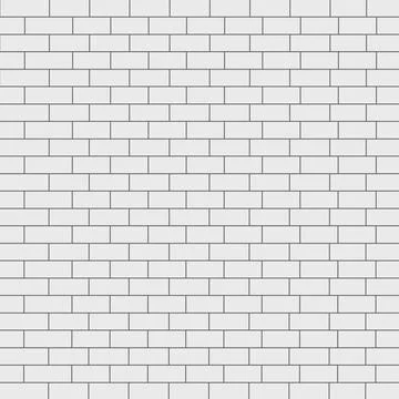 Realistic wall background, new white brickwork - Vector Stock Illustration