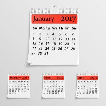 Realistic wall calendar with spring イラスト素材
