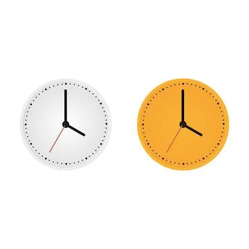 Realistic wall clock icon. Vector illustration eps 10 Stock Illustration