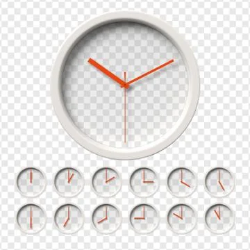 Realistic Wall Clock Stock Illustration