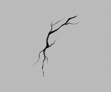 Realistic wall crack effect, vector illustration of land erosion or cracked Ilustración de archivo