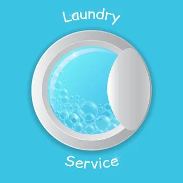 Realistic washing-machine door Stock Illustration