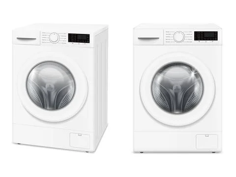 Realistic washing machine mockup isolated on white background Stock Illustration