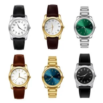 Realistic watches set Illustrazione stock