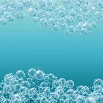 Realistic water bubbles background Stock Illustration