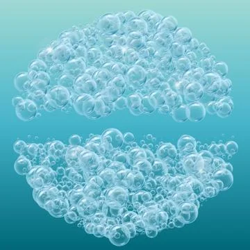 Realistic water bubbles background Stock Illustration
