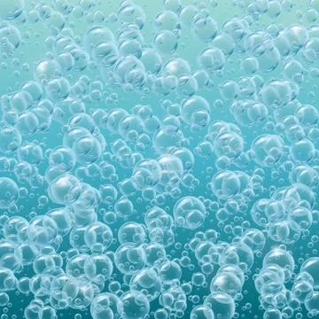 Realistic water bubbles background Stock Illustration