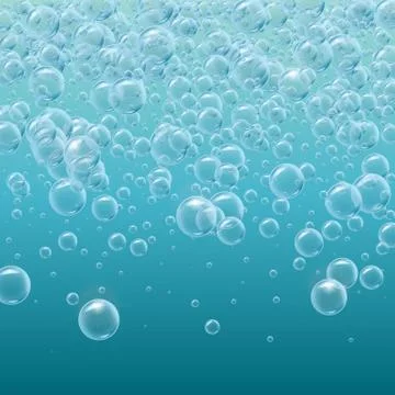 Realistic water bubbles background Illustrazione stock