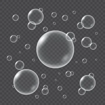 Realistic water bubbles isolated Stockillustratie