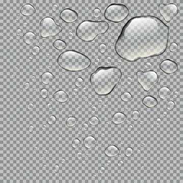 Realistic water drops isolated Stock Illustration