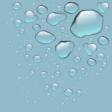 Realistic water drops isolated Stock Illustration
