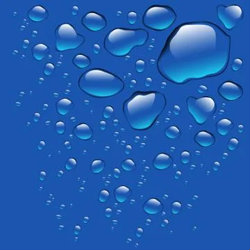 Realistic water drops isolated Stock Illustration