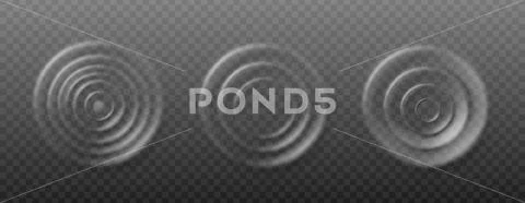 Realistic water ripple set isolated on transparent background: Royalty ...