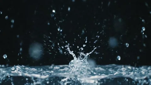 Realistic Water Splash Effect Overlay on Black Background Stock Footage 314805472