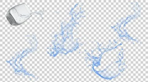 Realistic Water Splash with Ice Cube Transparent Background Stock Illustration