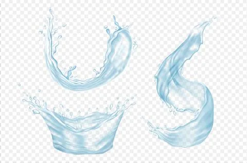 Realistic Water Splashes Stock Illustration