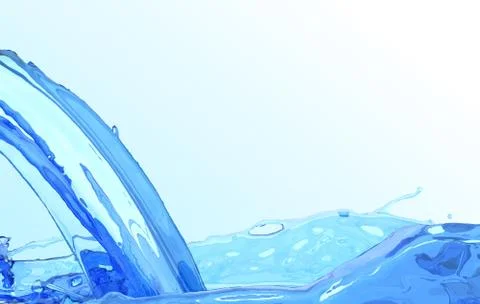 Realistic water stream. Clean wave water surface background. Blue liquid flow Stock Illustration