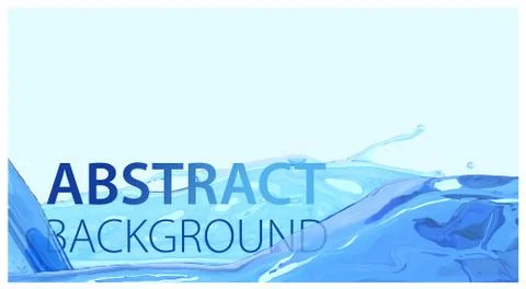 Realistic water stream. Clean wave water surface background. Blue liquid flow Stock Illustration