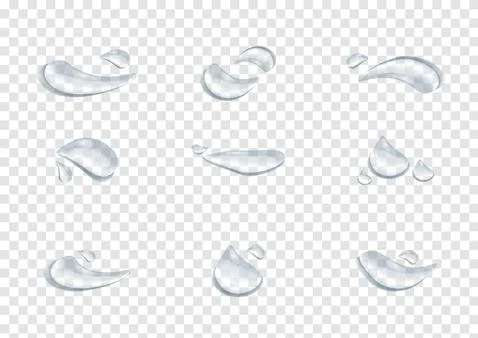 Realistic waterdrop vectors isolated on transparency background ep70 Stock Illustration