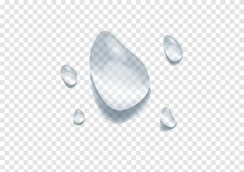 Realistic waterdrop vectors isolated on transparency background ep86 Stock Illustration