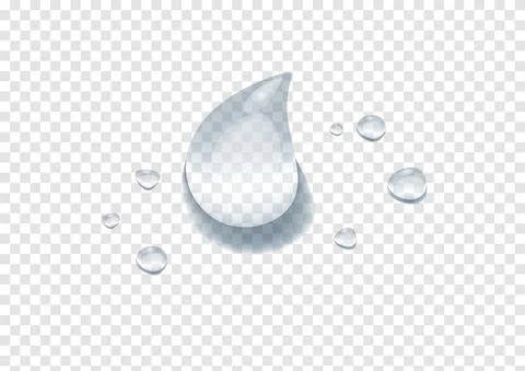 Realistic waterdrop vectors isolated on transparency background ep88 Stock Illustration