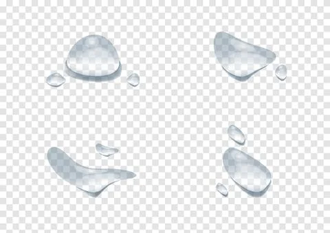 Realistic waterdrop vectors isolated on transparency background ep89 Stock Illustration