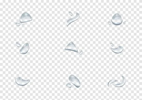 Realistic waterdrop vectors isolated on transparency background ep101 Stock Illustration