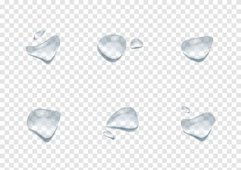 Realistic waterdrop vectors isolated on transparency background ep105 Stock Illustration