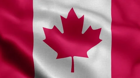 Realistic waving Canada flag close up Stock Footage 142647020