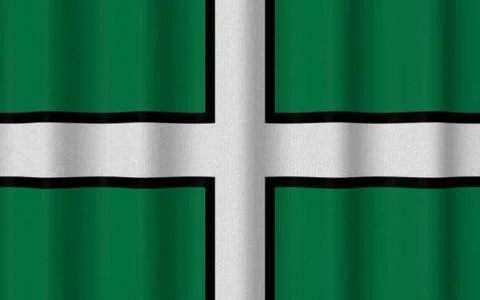 Realistic waving flag of Devon Stock Illustration