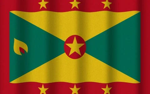 Realistic waving flag of Grenada Stock Illustration