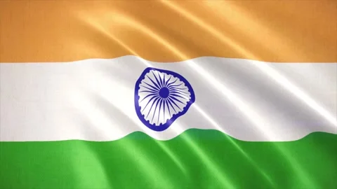 Realistic waving flag of India. Seamless Loop. Stock Footage 172139364