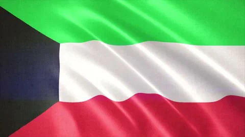 Realistic waving flag of Kuwait. Seamless Loop. Stock Footage 172139439