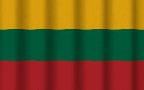 Realistic waving flag of Lithuania Stock Illustration