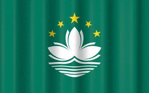 Realistic waving flag of Macau Stock Illustration