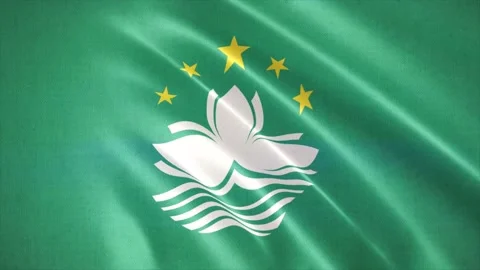 Realistic waving flag of Macau. Seamless Loop. Stock Footage 172139524