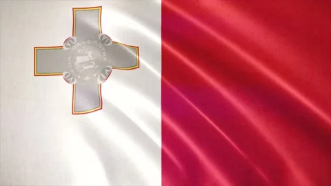 Realistic waving flag of Malta. Seamless Loop. Stock Footage 172139534