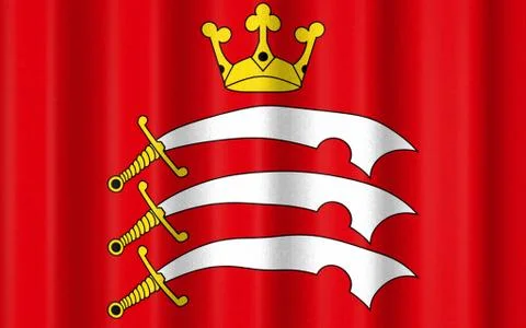 Realistic waving flag of Middlesex Stock Illustration