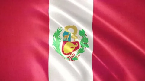 Realistic waving flag of Peru. Seamless Loop. Stock Footage 172139771