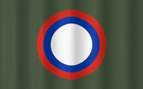 Realistic waving flag of the Russian Empire WWI era roundel Stock Illustration