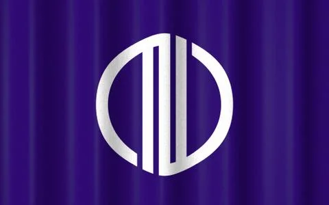 Realistic waving flag of Sendai Stock Illustration