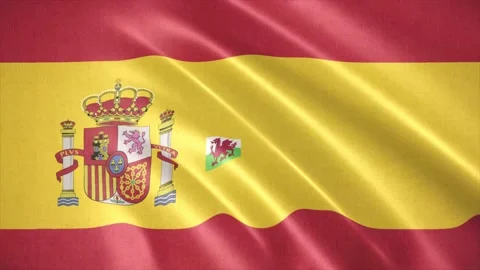 Realistic waving flag of Spain. Seamless Loop. Stock Footage 172139955