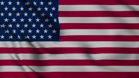 Realistic Waving flag of US (America) Stock Footage