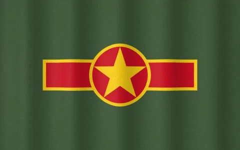 Realistic waving flag of the Vietnamese Air Force roundel Stock Illustration