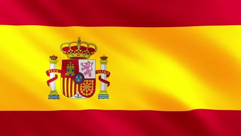 Realistic waving Spain flag. Slow motion. Close up. Flag background. 29,97 fps Stock Footage 172252356