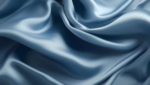 Realistic wavy abstract background, delicate and elegant blue navy silk clo.. Stock Illustration
