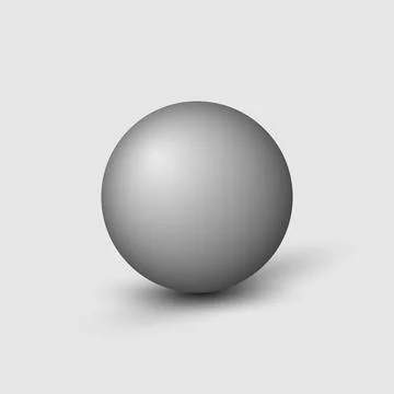 Realistic white 3d sphere on light background. Vector illustration. Stock Illustration