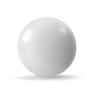 Realistic White 3D Sphere with Subtle Shadow Stock Illustration
