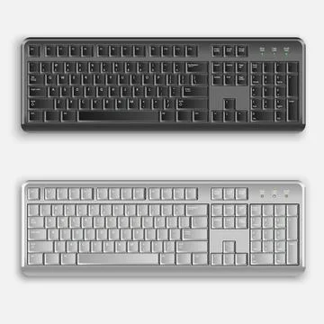 Realistic White and Black computer keyboards. Vector illustratio for your des Stock Illustration
