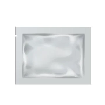 Realistic White Blank Foil Packaging For Wet Wipes Illustrazione stock
